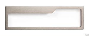 Tirador para mueble empotrado Pocket 192 Níquel cepillado y blanco