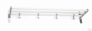 Estante de aluminio blanco elegante con perchas