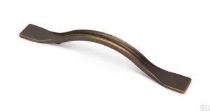 Tirador para mueble rectangular Raviolo 96 Oro envejecido