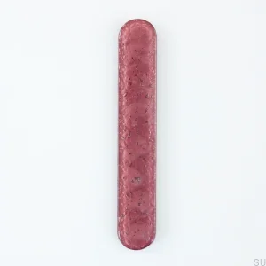 Tirador para mueble redondo 128, cristal, rosa polvoriento