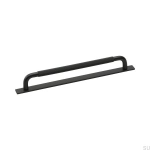 Tirador para mueble alargado con arandela Helix 224 Black Metal