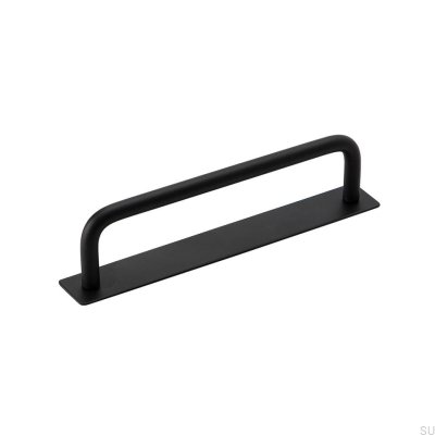 Tirador para mueble alargado con arandela Royal 128 Metal Black