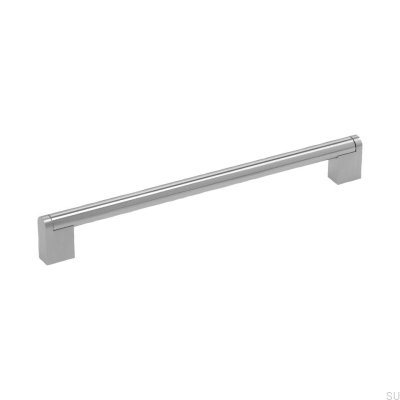 Tirador para mueble rectangular Boss 192, pulido plateado (aspecto inox)