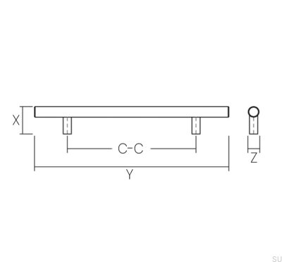 Tirador para mueble alargado 1690101 Latón pulido