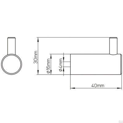 Perchero de pared 2462 Metal negro