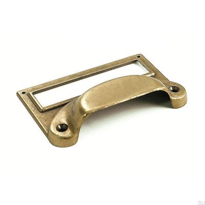 Tirador para mueble Shell con etiqueta Antique Gold