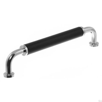 Tirador para mueble alargado 4820128 Níquel pulido con negro