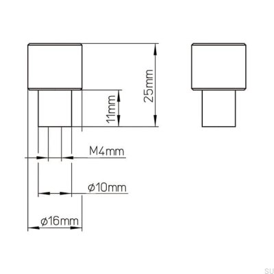 Pomo para mueble 2464 16 Metal negro
