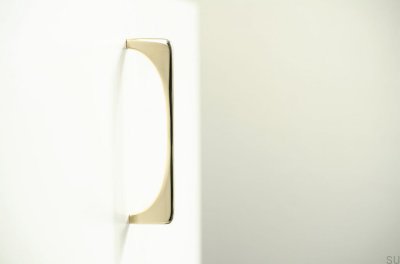 Tirador para mueble rectangular Bridge 128. Latón pulido. Sin pintar