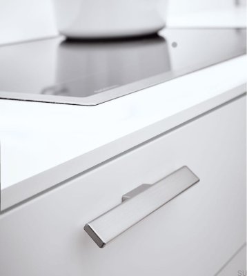 Mango para muebles alargado de metal plateado Hammer 32
