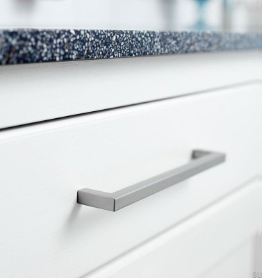 Tirador para mueble cuadrado 10128 Acero cepillado