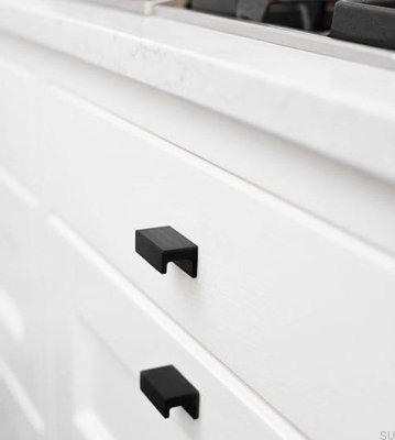Tirador alargado para mueble Station 32 Aluminio Negro Mate Cepillado