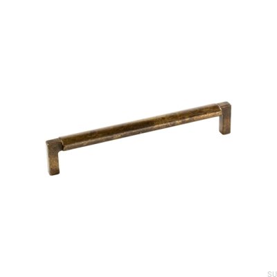 Tirador para mueble rectangular Lecco 160 Bronce envejecido