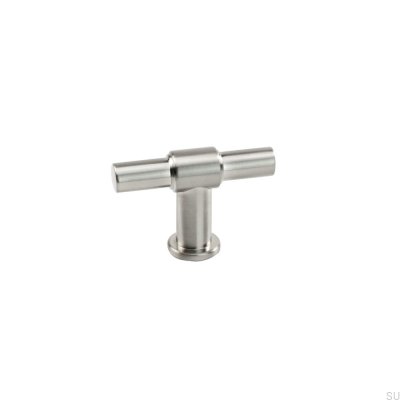 Perilla para muebles T-Bar T-Type Silver Brushed