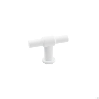 Pomo para muebles T-Bar T-Type Metal, blanco