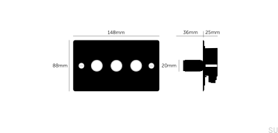 Regulador de intensidad LED Cross 3G de 120 W, latón, bronce quemado, estándar británico