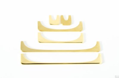 Tirador para mueble rectangular Bridge 224. Latón pulido. Sin pintar