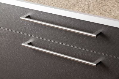 Tirador para mueble rectangular de acero plateado Combi 492