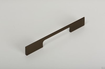 Tirador alargado para muebles Peak 448 de aluminio marrón metalizado