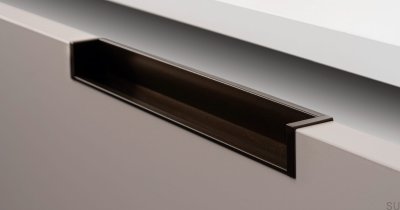 Tirador para mueble empotrable Hexxa 200. Aluminio, marrón