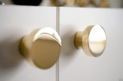 Pomo para mueble Dot 40 Latón pulido Sin pintar