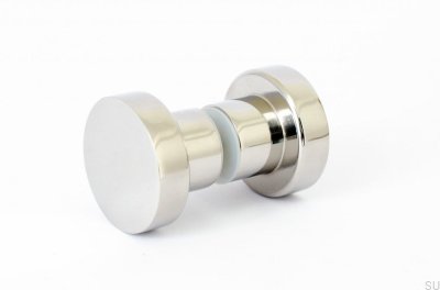 Pomo de puerta de doble cara Dot 40 de acero inoxidable pulido