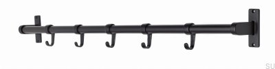 Colgador de pared de aluminio elegante, negro