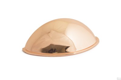 Nathalie 64 Shell Tirador para muebles de cobre pulido (2 piezas)