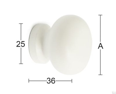 Pomo para mueble David Wooden blanco (2 piezas)
