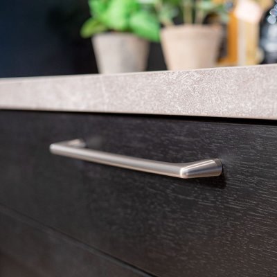 Tirador para mueble corredizo Studio 160, plata cepillada