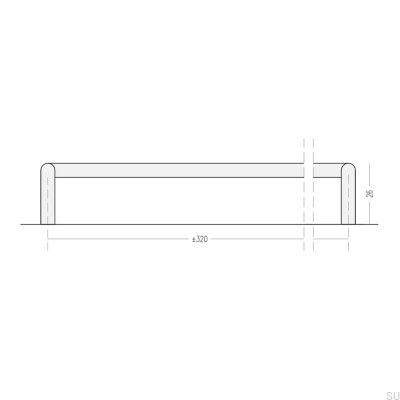 Tirador para mueble alargado Ava L 320 Latón negro