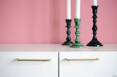Tirador largo para mueble Thread 128 Latón Cepillado Sin pintar