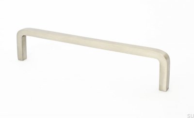 Tirador para mueble Thread 128, acero, cepillado