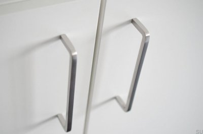 Tirador para mueble Thread 128, acero, cepillado