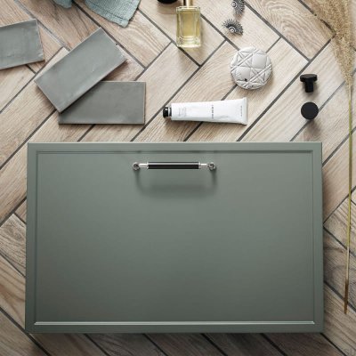 Tirador para mueble largo Brohult M 96 Níquel pulido con negro