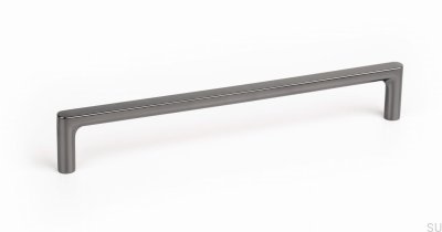 Tirador alargado para muebles Pura 160, metal, titanio negro, pulido