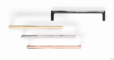 Tirador para mueble rectangular Pura 160 Oro pulido