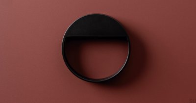 Tirador para mueble redondo Bau 64, metal negro