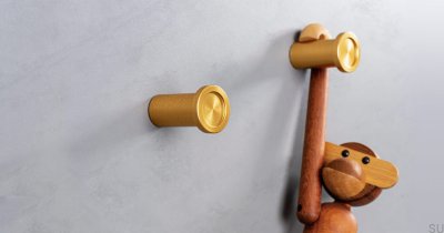 Colgador de pared ecológico cepillado dorado redondo