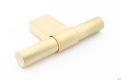Pomo para mueble Line Big 12, latón cepillado, sin barnizar
