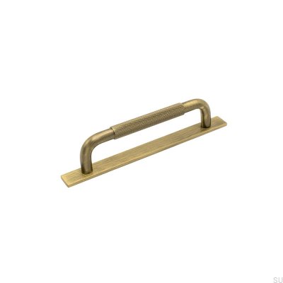Tirador para mueble alargado con arandela Helix 128, Bronce Antiguo