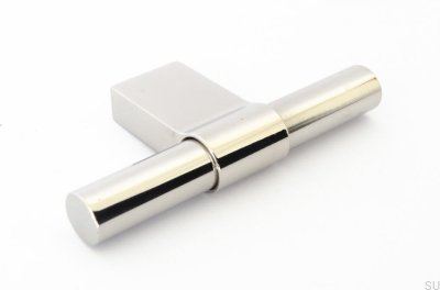 Pomo para mueble T-Bar Line Big 12, acero pulido