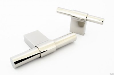 Pomo para mueble T-Bar Line Big 12, acero pulido