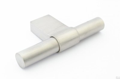 Pomo para mueble T-Bar Line Big 12, acero cepillado