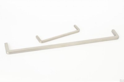 Tirador para mueble alargado Rosca 320, Acero, Cepillado