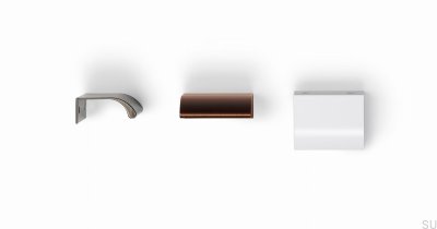 Tirador para muebles de aluminio con borde marrón Ona 32