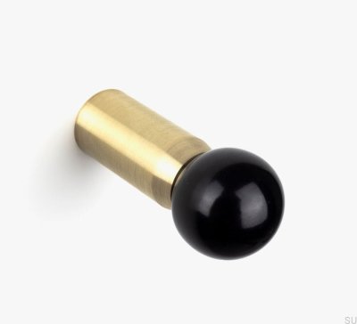 Perilla para muebles de circo Latón cepillado con negro