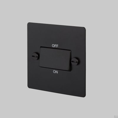 Interruptor aislador de ventilador de acero negro, estándar británico