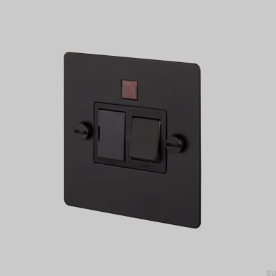 Interruptor de acero fundido negro estándar británico con fusible