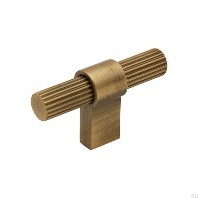 Perilla para muebles T-Bar Helix Stripe Bronce antiguo